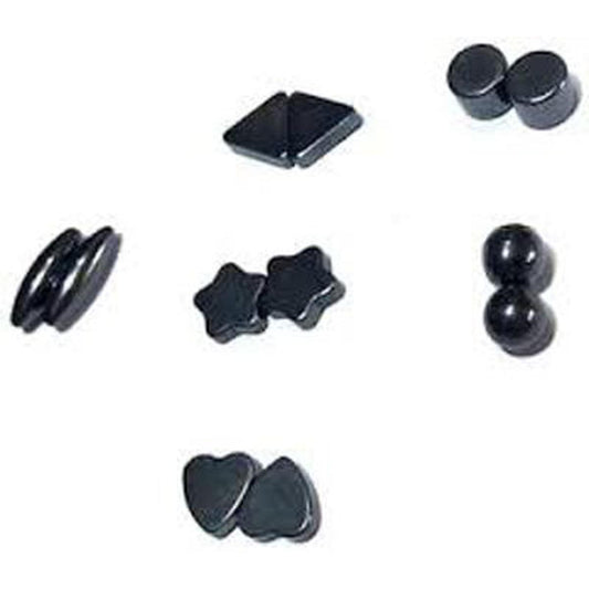 Shop our 12-piece set of ferrite magnets in unique shapes: ball, triangle, cylinder, oval, heart, and star. Perfect for decoration and practical use.