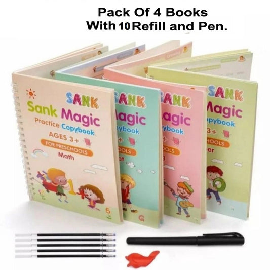 Engage your child with our Pack of 4 Magic Practice Copybooks. Reusable and designed for ages 3-6, they provide essential tracing and drawing practice.