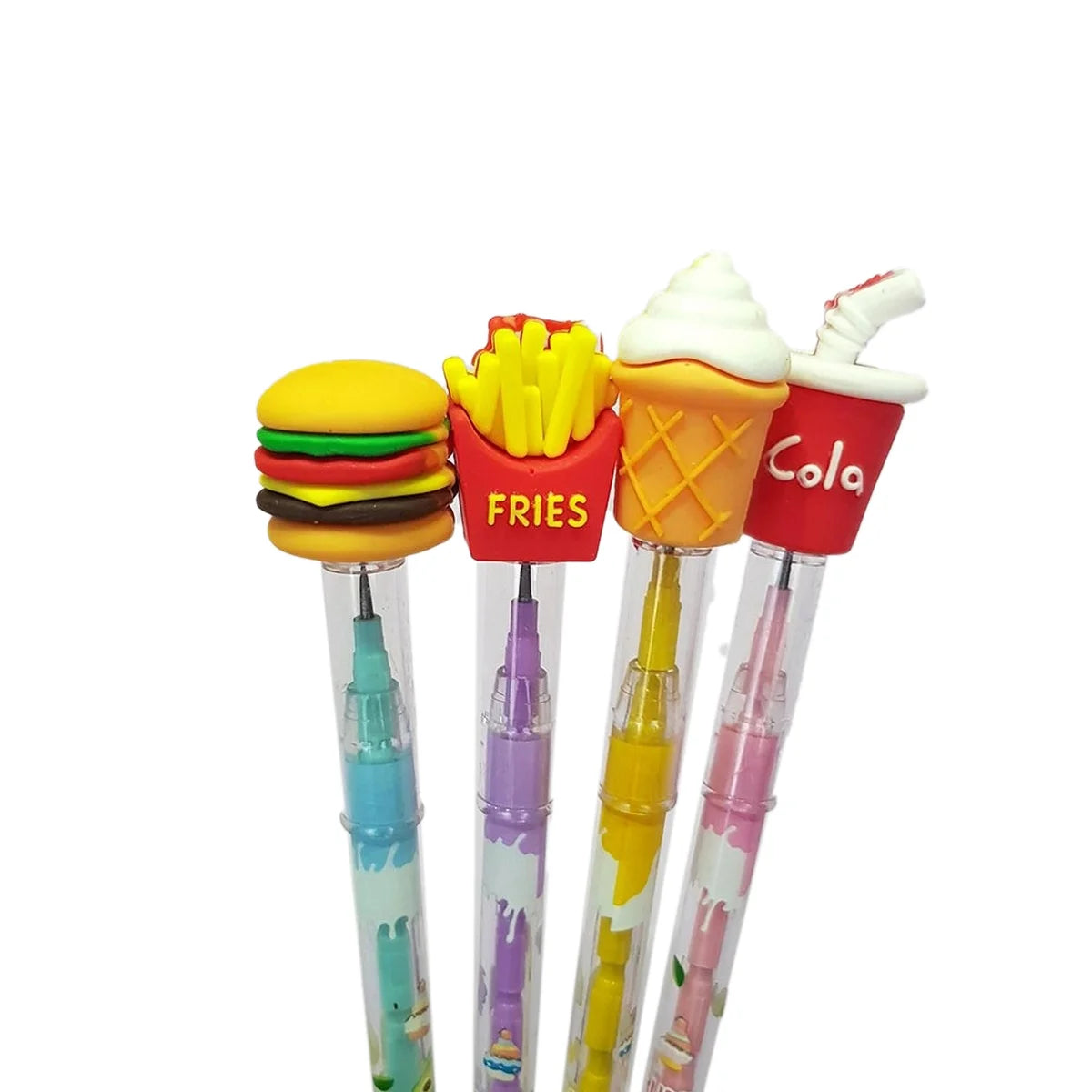 Shop our Pack of 4 Foodie Pencils for Kids, a delightful addition to school and office supplies. Perfect gifts for girls who appreciate cute stationery.