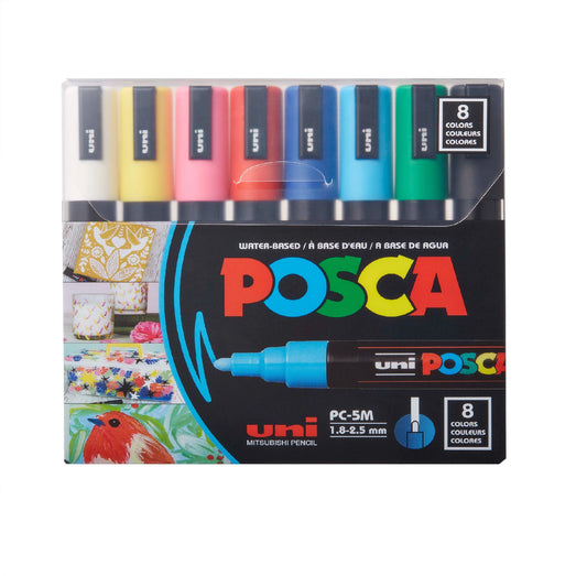 8 / 16 Pcs Uni Posca Marker PC-5M Acrylic Waterproof Permanent Graffiti Paint Pen for Rock Mug Ceramic Glass Wood Fabric Painting Supplies
