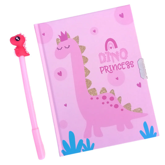 Cute Dino diary with Gel Pen key lock with Packing stationery school Gift