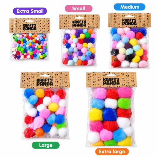 Shop assorted color pompoms for your art and craft projects at Qasimstationers.pk. Enjoy competitive prices and a wide selection. Order now!
