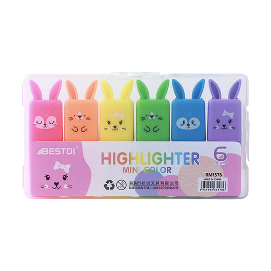 Shop Rabbit Mini Highlighters for a colorful and eye-protective journaling experience. Perfect for students, these fluorescent pens make note-taking enjoyable.