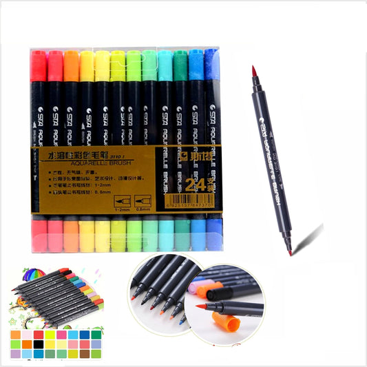 STA Watercolor Brush Pens Art Markers Unique Watercolors Fine Liner Brush Dual Tip for Adults kids Coloring Book Buy Dual Art Markers, Marker Pen, Watercolor Brush Pens Product on qasimstationers.pk