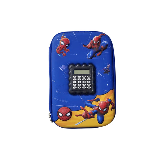 Shop the Spider-Man 3D Pencil Case with Calculator! This stylish embossed fiber pouch is ideal for kids, blending superhero fun with school readiness.