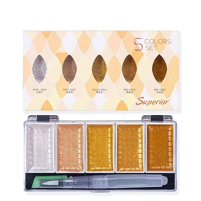 Buy Superior Metallic Water Colors with Brush Pen - Pack of 5 at Best Art Supplies & Stationery Store. Check Price and Buy Online. ✓ Free Shipping ✓ Cash on Delivery