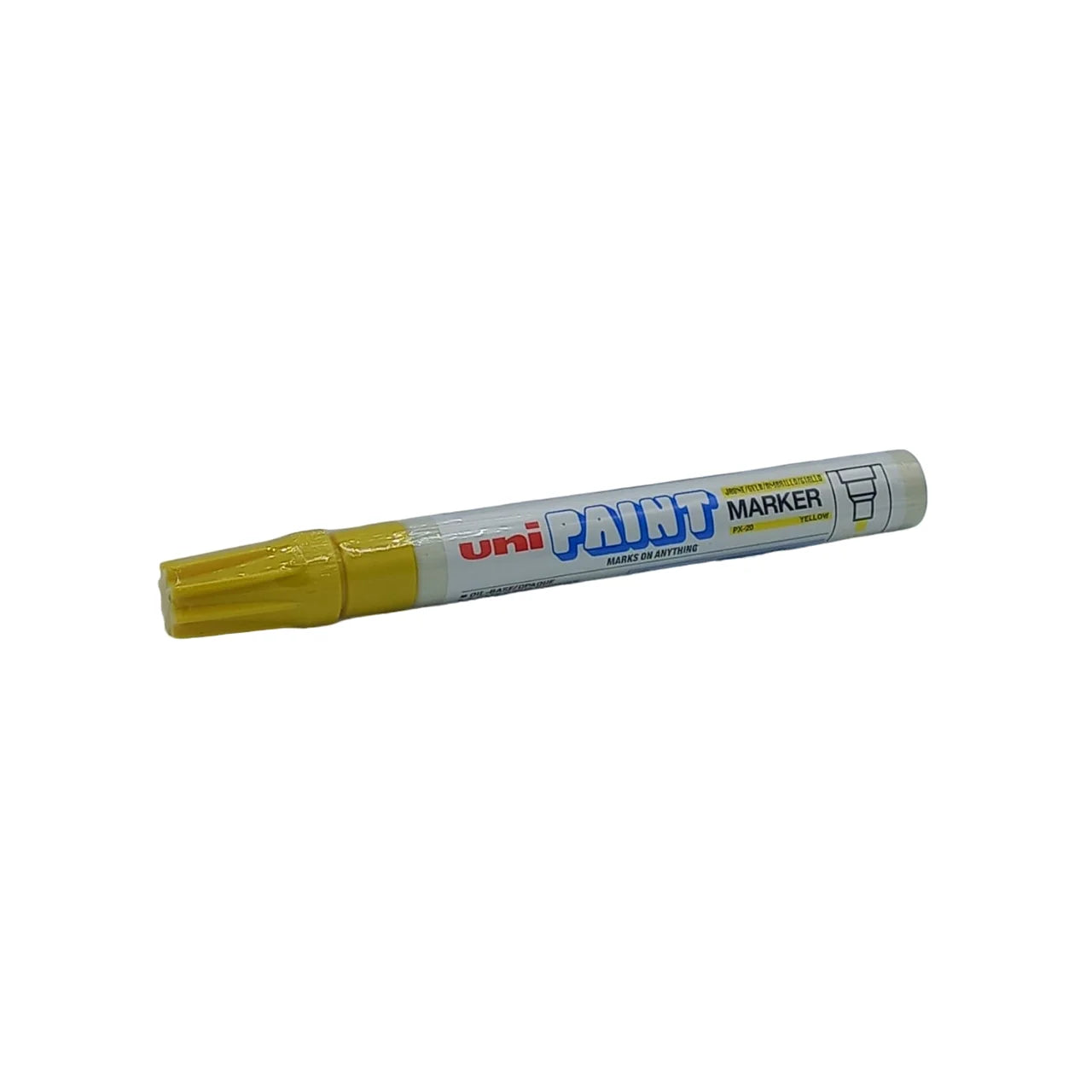 Buy UNI Paint Marker Yellow online at best price in Pakistan from Qasimstationers.pk Available in All Colors and shades See Options pay cash on delivery right at your doorstep. Uni Paint Marker writes on virtually any surface glass, metal, wood, rubber, stone, plastic, paper, vinyl, leather, canvas Quick drying ink marks opaque