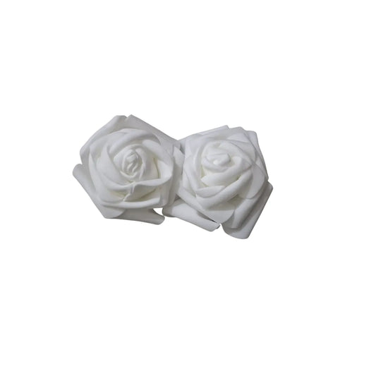 2 Pcs - 3 Inches Artificial Rose Flowers Wedding Bride Bouquet Silk Foam Home Decor Rose Flowers