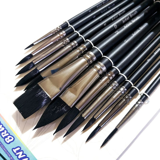 Experience the difference with the Worison Professional Artist Synthetic Squirrel Hair Watercolor Paint Brushes Set. This 12-piece set is ideal for both beginners and professionals.