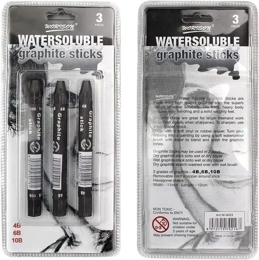 A premium set of high quality Water Soluble Graphite Sticks It is primarily used in sketching, drawing, watercolor painting and other types of painting