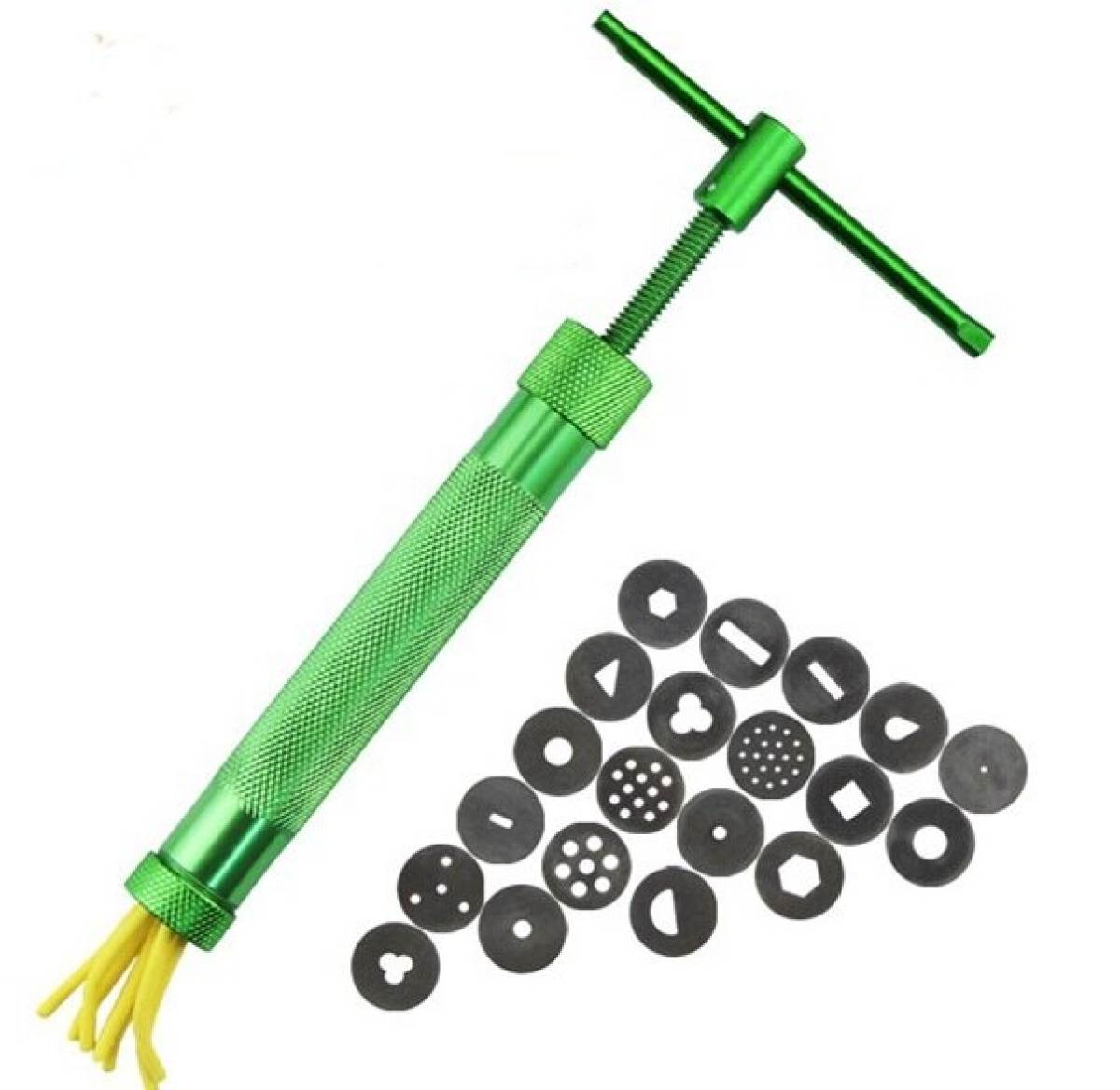 Elevate your baking with YG21's stainless steel tools, featuring an easy extruder and 20 tips for crafting beautiful fondant cakes and polymer clay art.