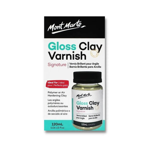 Mont Marte Clay Varnish Gloss 120ml – Clear Gloss Sealant for Polymer & Air-Dry Clay