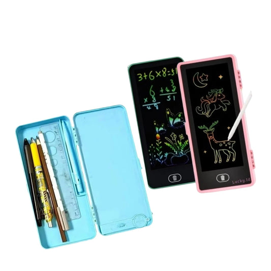 LCD Drawing Pen Case Easy Writing with Eye Protection, Lock Screen, Large Space LCD Drawing Pen Case-One Key Erase (Random Color)