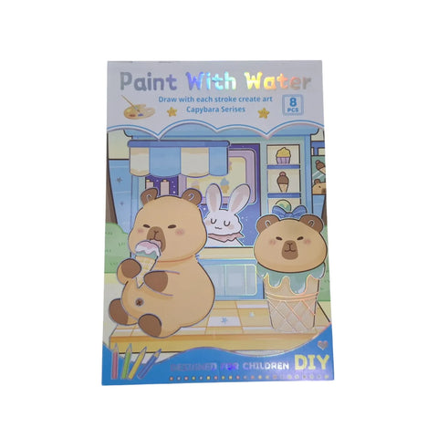 Watercolor Painting Bookmarks Book for Kids Palette Paint Book Water Coloring Drawing Book Toys Set with Brush