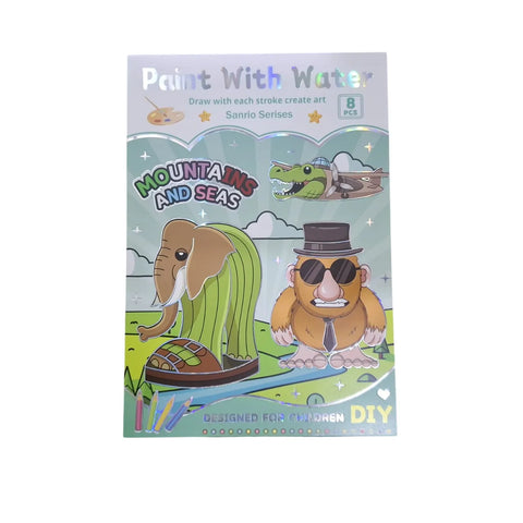 Watercolor Painting Bookmarks Book for Kids Palette Paint Book Water Coloring Drawing Book Toys Set with Brush