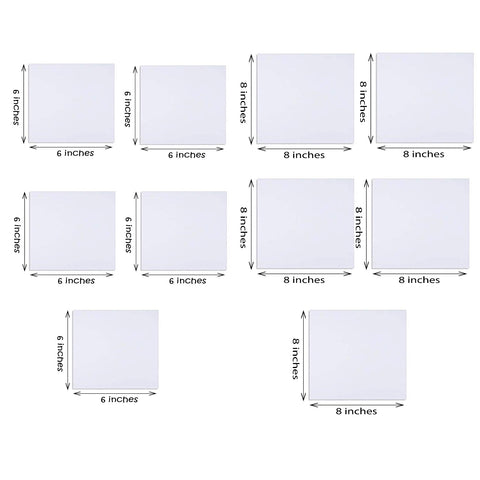 10 Piece of 6x6 and 8x8 Inches White Canvas Board at Best Price in Pakistan. Best Art Supplies, Office & Stationery Store. ✓Free Delivery ✓Cash on Delivery ✓Deals 