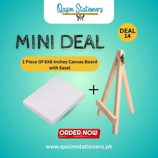 1 Piece Of 6X6 Inches Canvas Board with Easel at Best Price in Pakistan. Best Art Supplies, Office & Stationery Store. ✓Free Delivery ✓Cash on Delivery ✓ Deals 