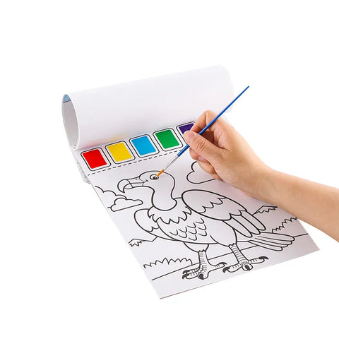 Watercolor Painting Bookmarks Book for Kids Palette Paint Book Water Coloring Drawing Book Toys Set with Brush