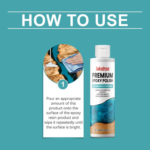 Jakehoe Epoxy Resin Polish & Surface Restorer – 100ml | High Gloss Finish | Scratch & Stain Remover for Resin Art, Jewelry, and Crafts