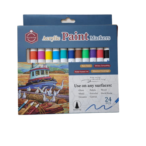 Keep Smiling Acrylic Paint Markers Pack of 12 / 24 Colors