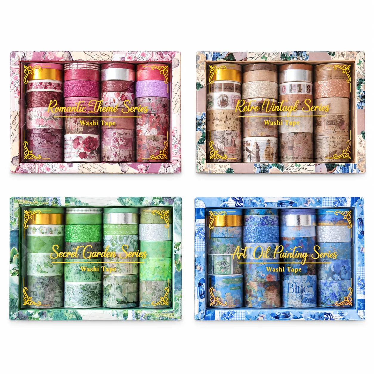 Shop the Washi Tape Gift Box at Qasimstationers.pk! This decorative set includes 4 assorted series, perfect for enhancing your scrapbooking and journaling projects.