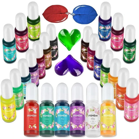 Explore our collection of 26 concentrated translucent epoxy resin colorants. Each 10ml tint offers vibrant hues for all your artistic endeavors.