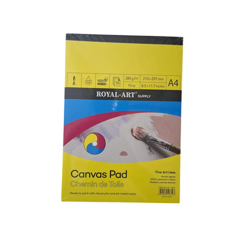 A4 A3 Royal Art ARTISTS CANVAS BOOK 100% Cotton Canvas Pad 280g/m