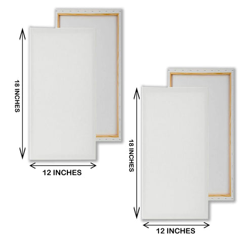  2 Pieces Of 12 X 18 Inches Primed Canvas Boards For Painting Canvas stretched across a wooden frame. Color : White. Size 12 x 18 inches. Good Quality Canvases. 2 Pcs