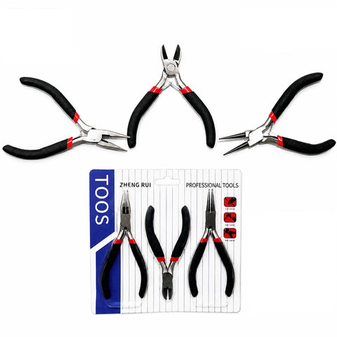 Shop the essential 3Pcs Jewelry Pliers Set for all your DIY projects! Long nose, round nose, and side cutter pliers available at Qasimstationers.pk.