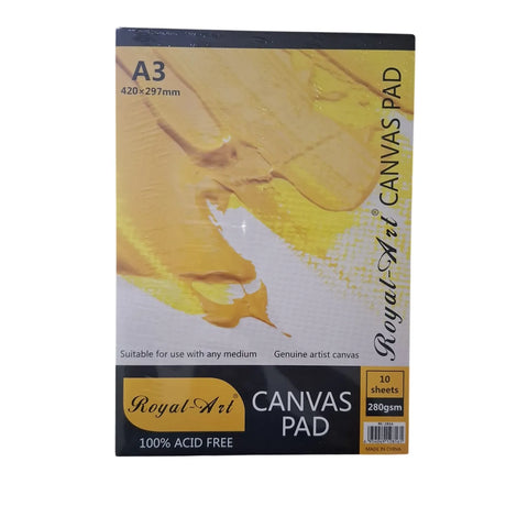 A4 A3 Royal Art ARTISTS CANVAS BOOK 100% Cotton Canvas Pad 280g/m