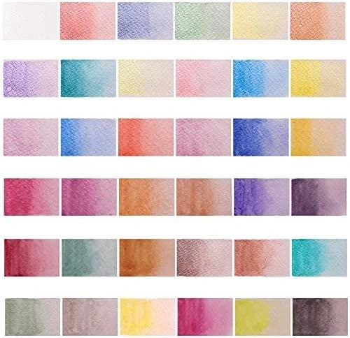 Mont Marte Signature Metallic Watercolour Set, 37 Piece, 36 Colours, 1 Paint Brush