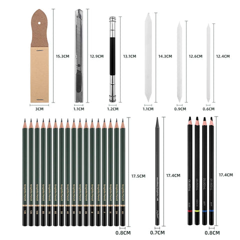 43 Pcs Professional Sketching & Drawing Art Tool Kit With Sketch Pad