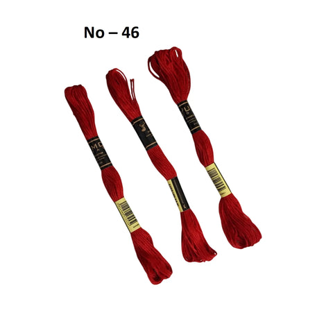 Pack of 3 - Anchor & Butterfly Solid Stitch Skeins Cotton Embroidery Thread Floss