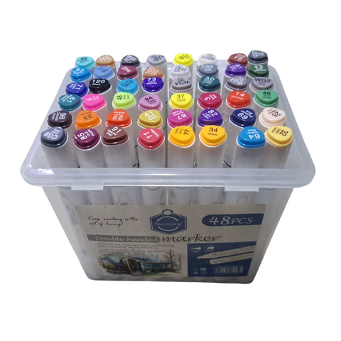12/24/36/48/80/100/120 Keep Smiling Sketch Markers Twin Double Headed Markers alcohol ink markers for Drawing Touch Sketch