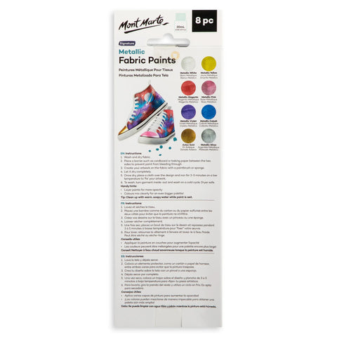Mont Marte Metallic Fabric Paints Signature 8pc x 20ml