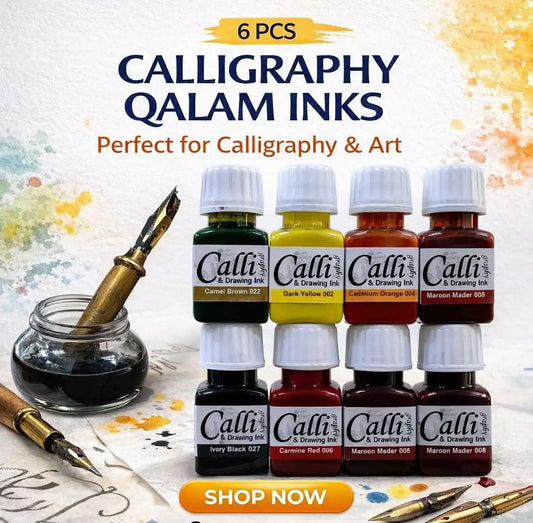 6 Pcs Calligraphy Qalam inks Best Calligraphy ink at Best Price in Pakistan. Best Art Supplies, Office & Stationery Store. ✓Free Delivery ✓Cash on Delivery ✓Deals 