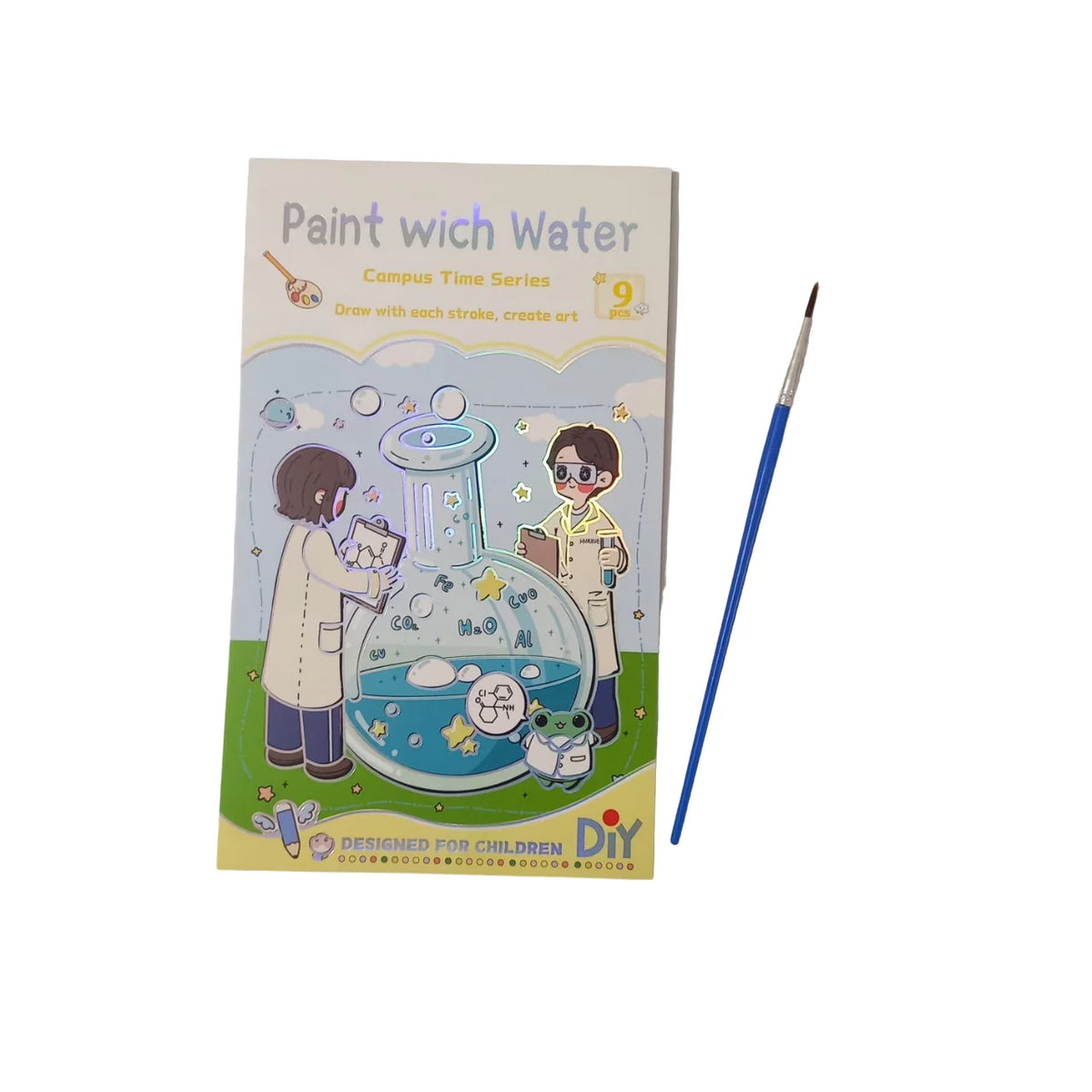 Watercolor Painting Bookmarks Book for Kids Palette Paint Book Water Coloring Drawing Book Toys Set with Brush