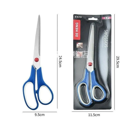 Shop the 9.5 Inches Stainless Steel Scissor at Qasimstationers.pk. Ideal for office and kitchen use, these sharp scissors offer a comfortable soft grip.