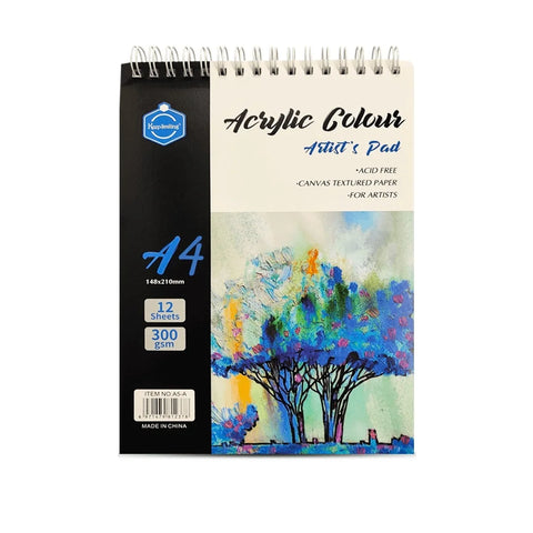 Keep Smiling Acrylic Pad 12 Sheets 300Gsm A5/A4/A3