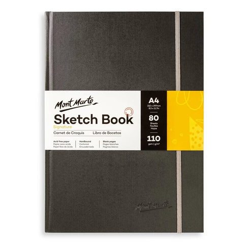 Mont Marte Sketchbook A3/A4/A5 - 80 Sheets - Hardback - 110gsm - High Quality Sketch Pad - Ideal Sketchbook for Sketching and Drawing