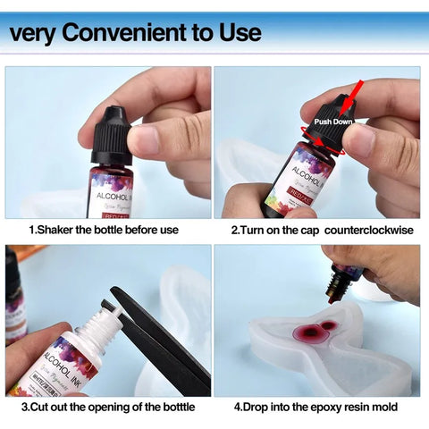 24 Pack High Concentration Alcohol Ink Pigment for Epoxy Resin 10ml