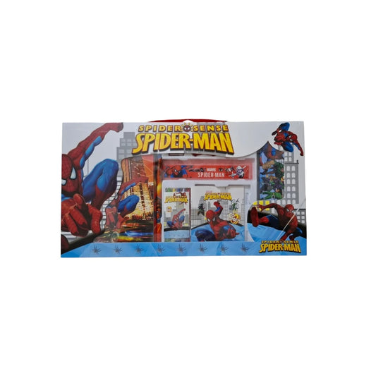 14-in-1 cartoon stationery set for kids featuring pencils, crayons, notebooks, eraser, sharpener, and geometry box perfect for school and gift purposes.