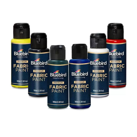 Shop Bluebird Fabric Paints, 100 ml, in a variety of colors at Qasimstationers.pk. Enjoy the best prices and elevate your fabric art today!
