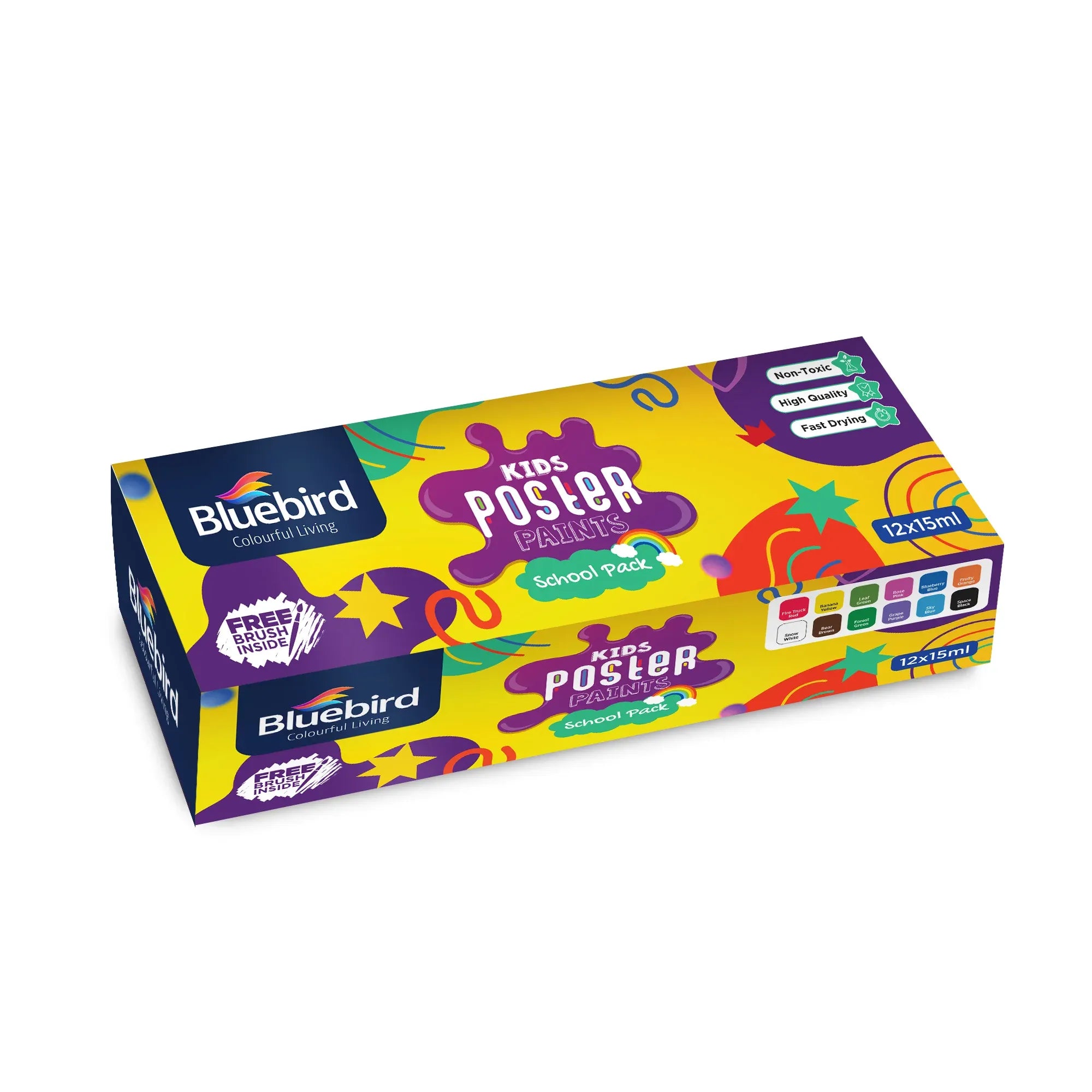 Shop the ultimate kids poster paints school pack! This set of 12 mini 15 ml paints is perfect for young artists. Visit Qasimstationers.pk today!