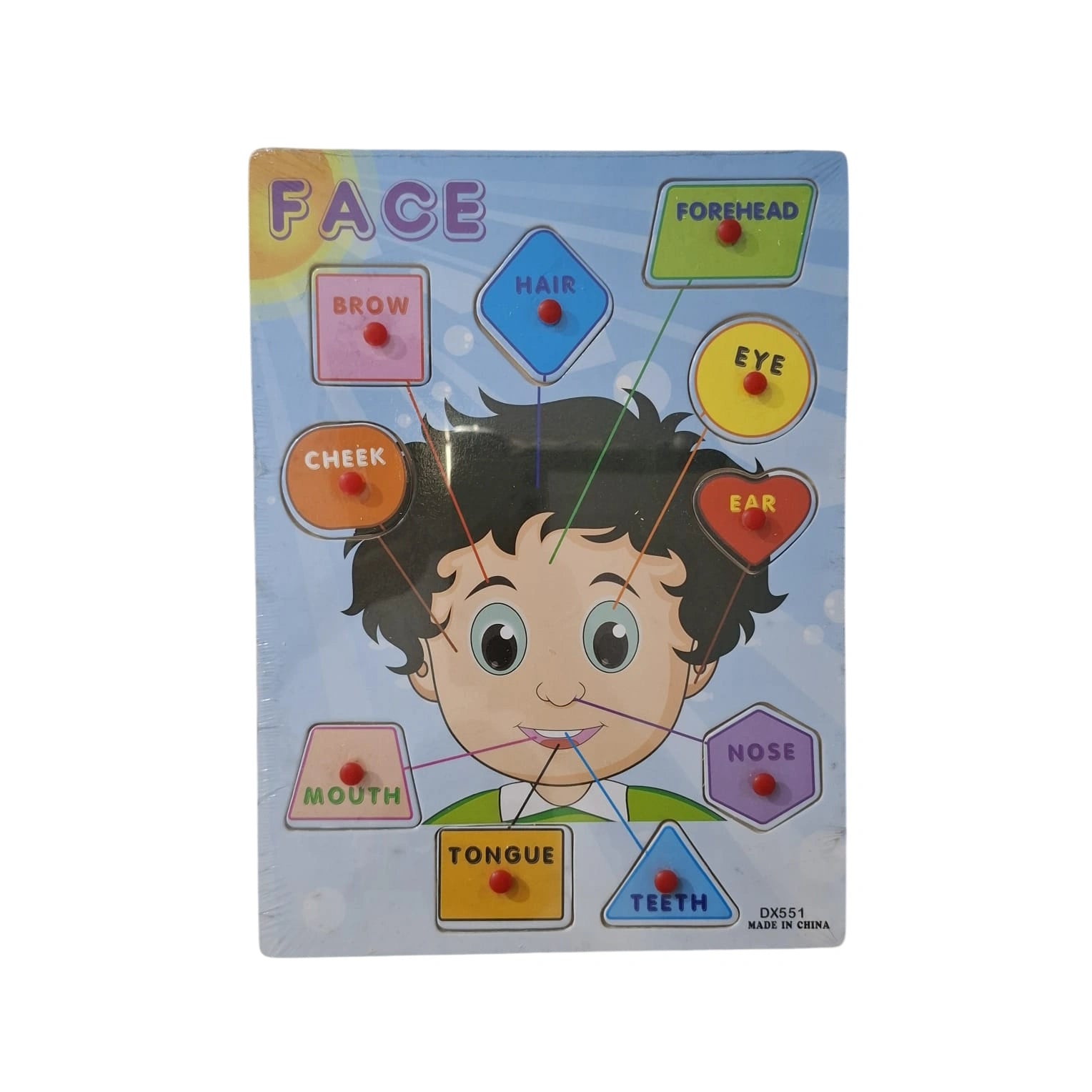 Body Parts Wooden Peg Puzzle Board Early Educational Toy