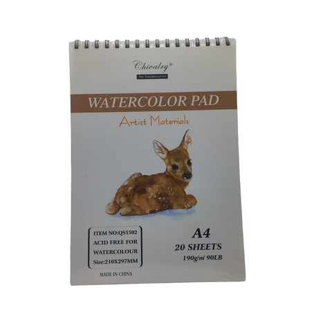 Chivalry Watercolor Pad For Artist A4 Size 20 Sheets 190gsm at Best Price in Pakistan. Best Art Supplies, Office & Stationery Store. ✓Free Delivery ✓Cash on Delivery ✓Deals 