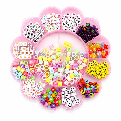 Discover the joy of crafting with our DIY Bracelet Kit Flower Box! Ideal for kids, it includes random beads and charms. Shop now at Qasimstationers.pk!