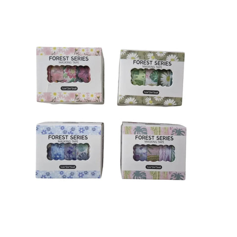 Elevate your crafts with our Forest Series Decorative Masking Tape Set. Five rolls of floral washi tape ideal for scrapbooking and journaling. Buy today!