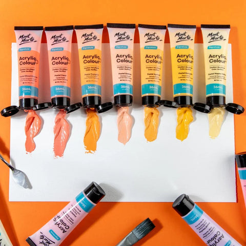 Mont Marte Acrylic Colour Pastel Paint Set Signature 48pcs x 36ml