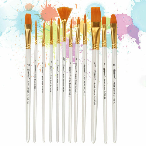
The multipurpose brushes are great for watercolor, oil, gouache, acrylic paint, body, nail, face paint, miniature, model, ceramic, craft art paint, etc.